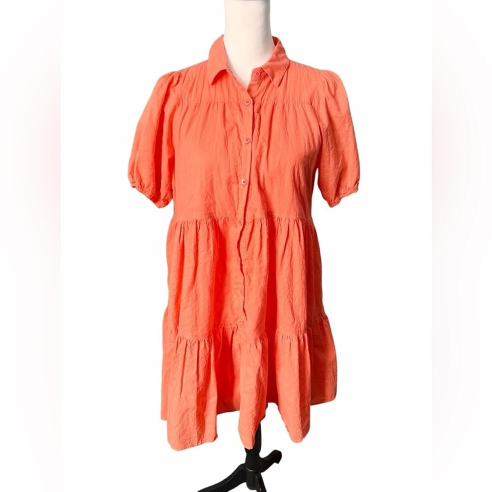 HYFVE Short Sleeve Dress Orange Medium